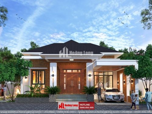 Mẫu nhà biệt thự 1 tầng 3 phòng ngủ đẹp 2023