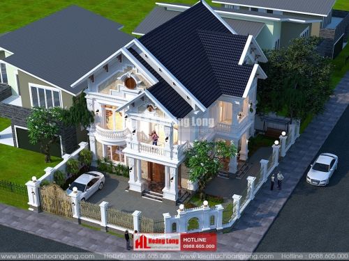 Thiết kế biệt thự 2 tầng mái Thái hiện đại 2023