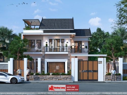 Thiết kế biệt thự 2 tầng mái Thái hiện đại 2023