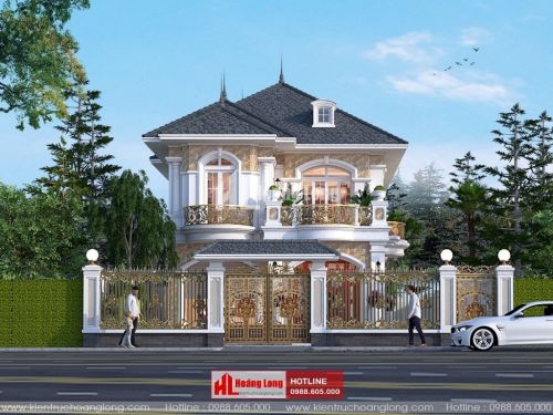 Thiết kế biệt thự 2 tầng mái Nhật hiện đại 2023