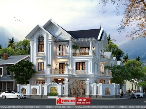 Mẫu biệt thự 3 tầng mái Thái tân cổ điển 2023