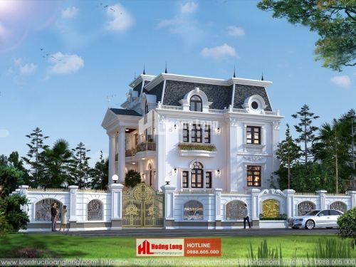 Mẫu biệt thự 3 tầng mái Mansard tân cổ điển