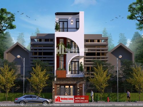 Thiết kế biệt thự 4 tầng mái bằng đẹp 2023