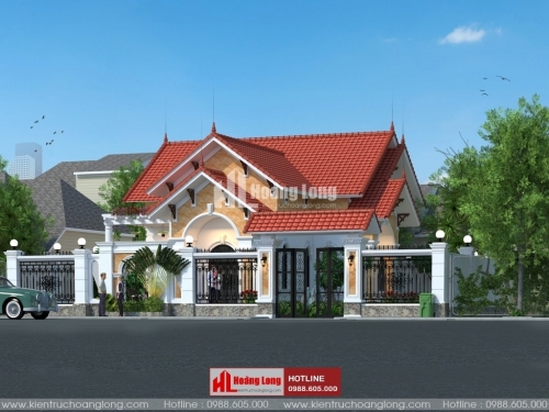 Thiết kế biệt thự 1 tầng chữ L đẹp