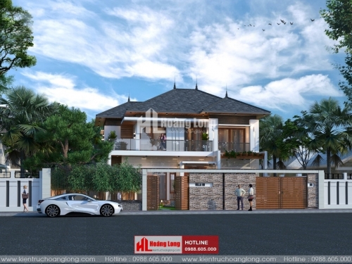 Thiết kế biệt thự 2 tầng chữ L đẹp