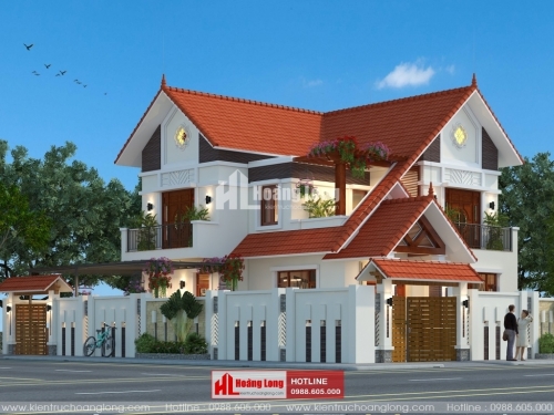 Thiết kế biệt thự 2 tầng mái Thái tại Sầm Sơn HL51180