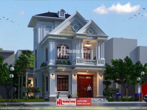 Thiết kế biệt thự 3 tầng tân cổ điển tại Triệu Phong HL51582