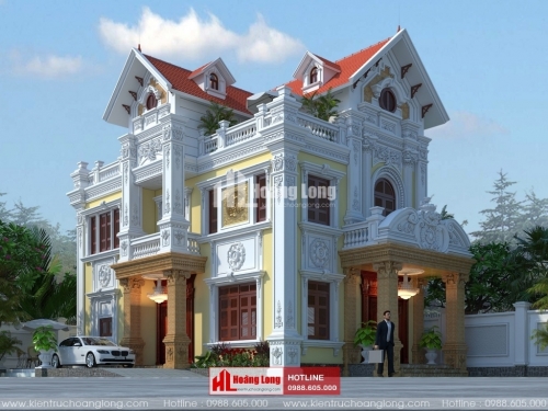 Phong thủy mái nhà biệt thự 3 tầng tại Kinh Môn HL51587