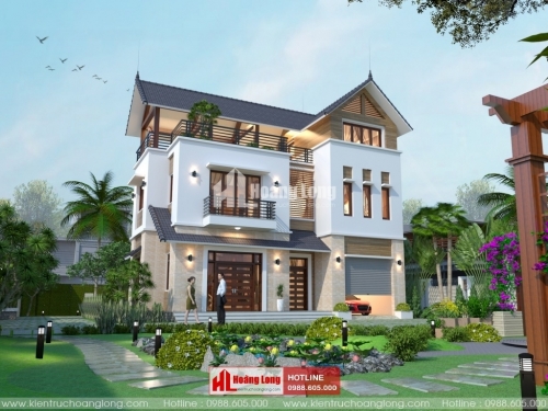 Thiết kế biệt thự 3 tầng hiện đại tại Vĩnh Yên HL51593