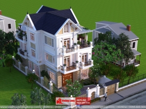 Phong thủy phòng khách biệt thự 3 tầng tại Mộc Châu HL51609