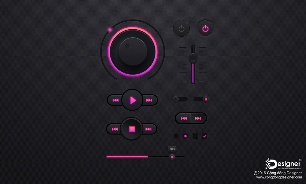 Mẫu Music button Templates PSD #42