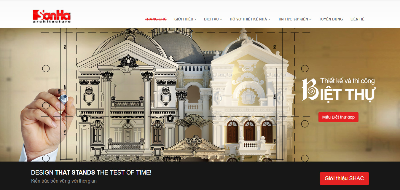 Mẫu thiết kế website kiến trúc đẹp